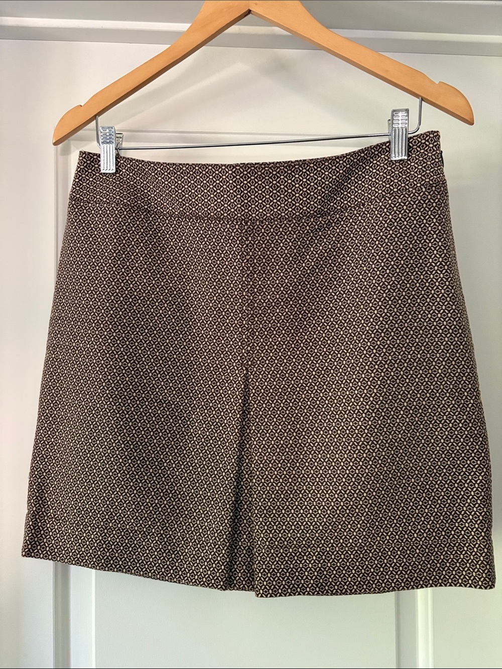LOFT Petite Brown and Cream Textured A-Line Skirt